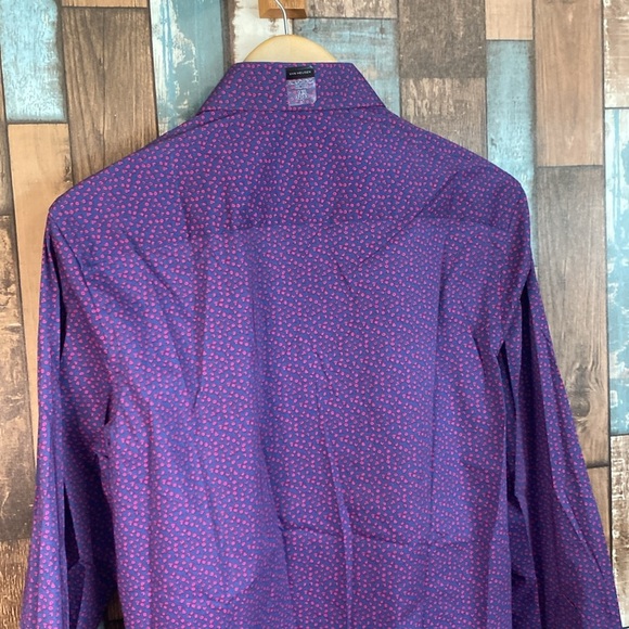 Van Heusen blue Hawaii slim stretch button down top - Picture 15 of 16